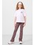 Beyaz Pamuklu O Yaka Oversize Fit Baskılı Kız Çocuk T-Shirt - 75178 1