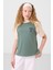 Açık Yeşil O Yaka Pamuklu Baskılı Oversize Fit Kız Çocuk T-Shirt - 75179 2