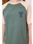 Açık Yeşil O Yaka Pamuklu Baskılı Oversize Fit Kız Çocuk T-Shirt - 75179 3