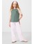 Açık Yeşil O Yaka Pamuklu Baskılı Oversize Fit Kız Çocuk T-Shirt - 75179 5