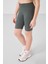 Haki Pamuklu Kısa Paça Standart Fit Basic Kız Çocuk Tayt - 75188 2