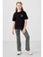 Haki Esnek Standart Fit Basic Performans Ispanyol Paça Kız Çocuk Tayt - 75193 1