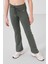 Haki Esnek Standart Fit Basic Performans Ispanyol Paça Kız Çocuk Tayt - 75193 2