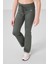 Haki Esnek Standart Fit Basic Performans Ispanyol Paça Kız Çocuk Tayt - 75193 5