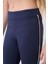 Ekru-Indigo Pamuklu O Yaka Standart Fit Basic Ispanyol Paça Kız Çocuk Tayt Takım - 75192 4