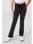 Siyah Esnek Standart Fit Basic Performans Ispanyol Paça Kız Çocuk Tayt - 75193 2