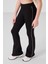 Taş-Siyah Pamuklu O Yaka Standart Fit Basic Ispanyol Paça Kız Çocuk Tayt Takım - 75192 1