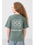 Açık Yeşil Pamuklu O Yaka Oversize Fit Baskılı Kız Çocuk T-Shirt - 75178 4