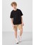 Siyah-Koyu Bej Pamuklu Oversize Fit Dokuma Hafif Esnek Chino Erkek Çocuk Şort Takım - 11279 4