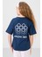 Parlament Pamuklu O Yaka Oversize Fit Baskılı Kız Çocuk T-Shirt - 75178 4
