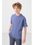 Koyu Mavi-Kot Lacivert Pamuklu Oversize Fit Dokuma Hafif Esnek Chino Erkek Çocuk Şort Takım - 11279 4
