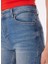 Yüksek Bel Dar Paça Slim Fit Indigo Kadın Denim Pantolon 4SAL40314MD 4