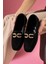 Kadın Süet Toka Detaylı Loafer Babet 1