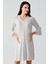 Düğmeli Uzun Kollu Kısa Esnek Viskoz Hamile Gecelik 16107 2