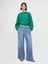 Kadın Mavi Mid Rise Ultrasoft Pileli Baggy Jean Pantolon 1