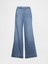 Kadın Mavi Mid Rise Ultrasoft Pileli Baggy Jean Pantolon 2