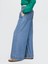 Kadın Mavi Mid Rise Ultrasoft Pileli Baggy Jean Pantolon 4