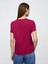 Kadın Bordo Yuvarlak Yaka Basic T-Shirt 5