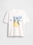 Kadın Beyaz Relaxed Grafik T-Shirt 2