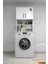 Tamamı Mdf Açık Raflı Ve Kapaklı Çamaşır Makinesi Dolabı, Banyo Dolabı, 4 Raflı, Kapaklı 6