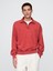 Erkek Kırmızı Heavyweight Oversized Yarım Fermuarlı Pullover 1