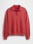 Erkek Kırmızı Heavyweight Oversized Yarım Fermuarlı Pullover 2