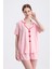 Kadın Kısa Kol Şortlu Çilek Desenli Nakışlı Pijama Takımı 1