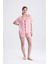 Kadın Kısa Kol Şortlu Çilek Desenli Nakışlı Pijama Takımı 5