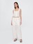 Kadın Beyaz Mid Rise Wide-Leg Pantolon 1