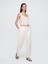 Kadın Beyaz Mid Rise Wide-Leg Pantolon 2