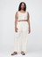 Kadın Beyaz Mid Rise Wide-Leg Pantolon 5