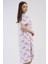 Kadın Büyük Beden Kısa Kol Pembe Gecelik %100 PAMUK C4T8N7O161 3