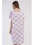 Kadın Büyük Beden Kısa Kol Pembe Gecelik %100 PAMUK C4T8N7O161 4