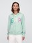 Kadın Açık Yeşil Gap Logo Relaxed Fermuarlı Sweatshirt 1