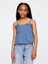 Kız Çocuk Mavi Denim Askılı Peplum Bluz 1