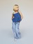 Kız Çocuk Mavi Denim Askılı Peplum Bluz 2
