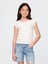 Kız Çocuk Kırık Beyaz Pointelle T-Shirt 1