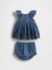 Bebek Mavi Denim Eyelet Outfit Set 1