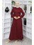 Büzgülü Elbise 5110-09 Bordo 1