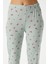 Kadın Juliet Kurdeleli Yumuşak Doku Yeşil Çiçekli Pijama Takımı 5