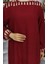 Kolu Lastikli Desenli Elbise 0084-04 Bordo 4