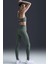 Go Firm Support High Rise Full Length Kadın 6 Cepli Lazer Kesim Antreman Taytı Koyu Yeşil 3