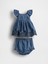 Bebek Mavi Denim Eyelet Outfit Set 3