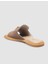 %100 Hakiki Deri Kahverengi Kadın Terlik 5
