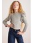 PAREL-GRM24018 %34 Polyester %28VISCON %33PAMUK %5elastne Kız Çocuk Uzun Kollu Bluz Gri Bluz 3