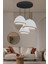 3\'lü Modern Tasarım Beyaz Beton Avize 5
