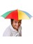 Güneş Koruyucu Başa Takılan Gökkuşağı Renkli Şemsiye 2