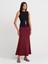 80362 Yüksek Bel Uzun Etek-Bordo 1