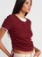 31816 Çift Katlı Büzgülü T-Shirt-Açık Bordo 3