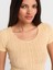 10755 Kısa Kollu Dantel Dokulu Ince Triko Bluz-T.sarı 3